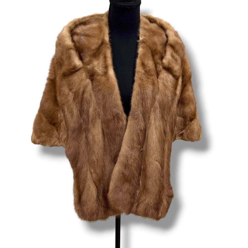 Women's Brown Fur Stole Shawl Vintage Retro 1950’s 1960s